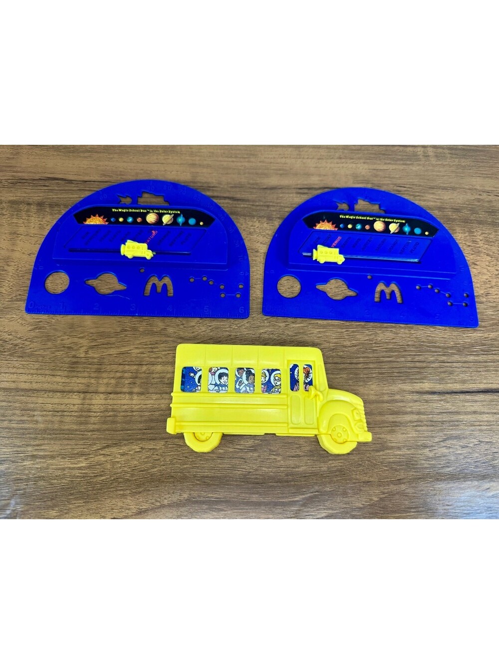Vintage 1994 McDonald's Magic School Bus Happy Meal Toys Collector Cards Rulers